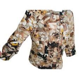 Coldwater Creek Women's Abstract Blazer - Brown and Cream